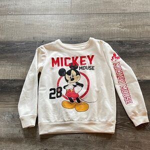 Vintage Disney Cream Mickey Mouse Kids Sweatshirt - Size 8